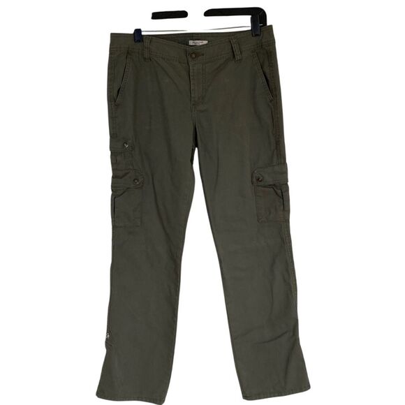 Covington Cargo Pants Womens 10P Army Green Roll Snap Hem‎ Multiple Pockets - Picture 1 of 13
